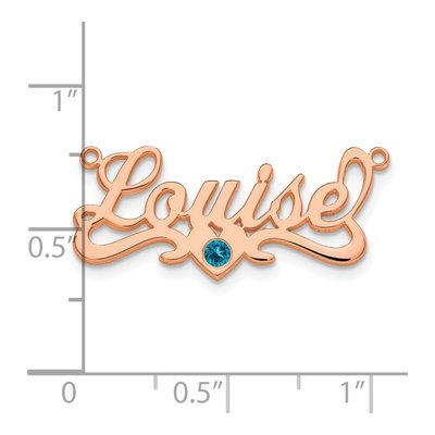 Rose Gold-Plated Sterling Silver Personalized Birthstone Heart Name Pendant – view 5