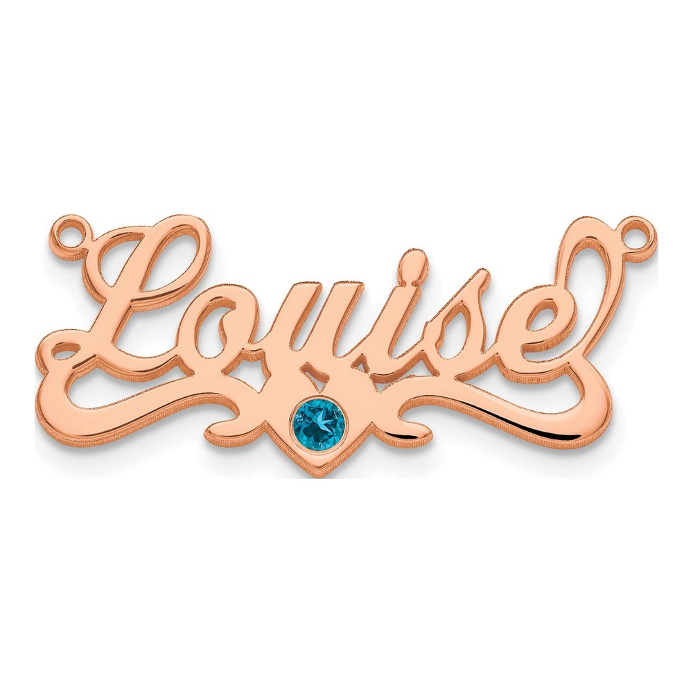 Rose Gold-Plated Sterling Silver Personalized Birthstone Heart Name Pendant