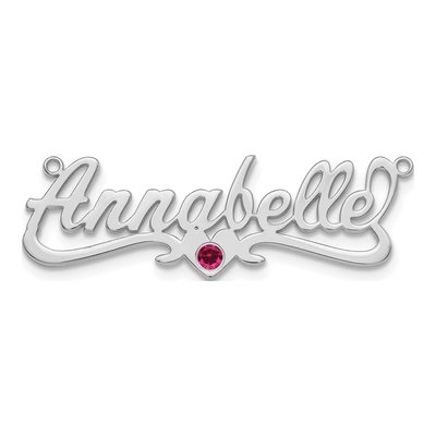 14K White Gold Personalized Birthstone Heart Pendant – view 5
