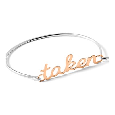 Rose Gold-Plated Sterling Silver Personalized Name Plate Bangle Bracelet – view 7