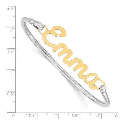 Gold-Plated Sterling Silver Name Plate on Bangle Bracelet – view 3