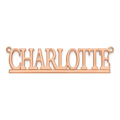14K Rose Gold Bamberg Font Name Plate Pendant – view 3