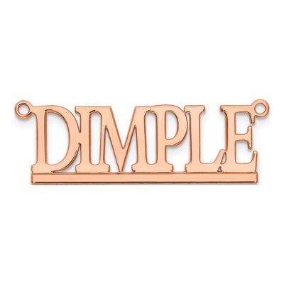 14K Rose Gold Bamberg Font Name Plate Pendant