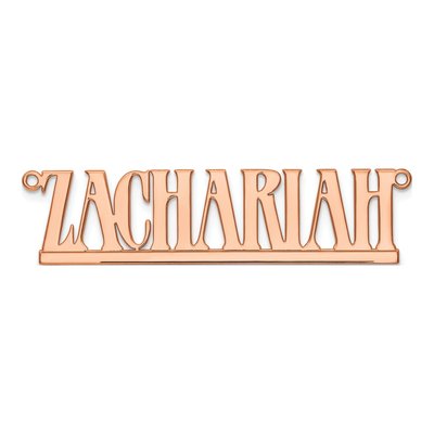 14K Rose Gold Aegina Font Name Plate Pendant – view 5
