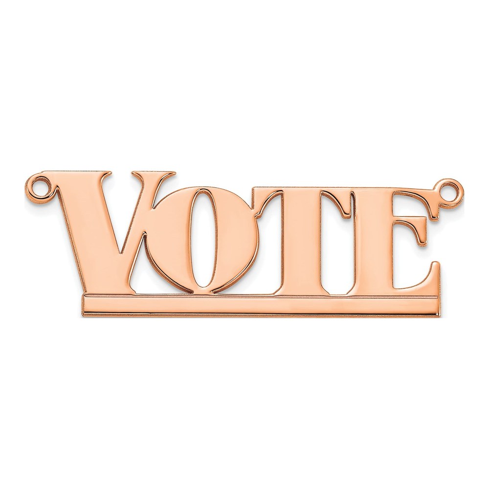 14K Rose Gold Aegina Font Name Plate Pendant