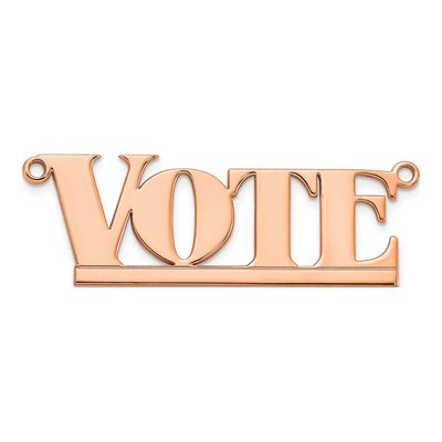 14K Rose Gold Aegina Font Name Plate Pendant