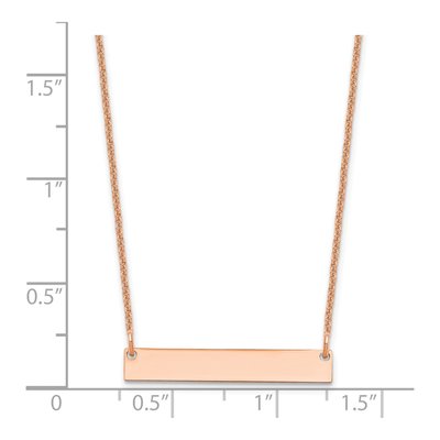 14K Rose Gold Small Blank Bar Necklace – view 2