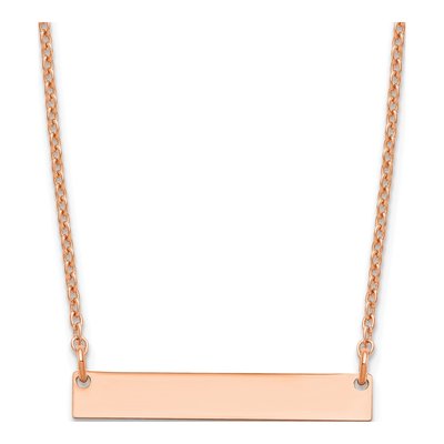 Rose Gold-Plated Sterling Silver Bar Necklace