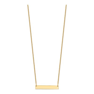 14K Yellow Gold Personalized Bar Necklace – view 2