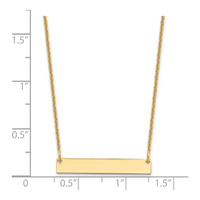 14K Yellow Gold Personalized Bar Necklace – view 3