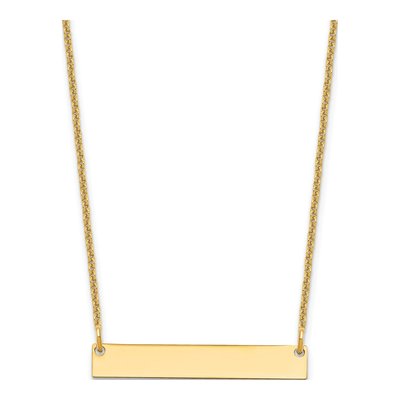 14K Yellow Gold Personalized Bar Necklace