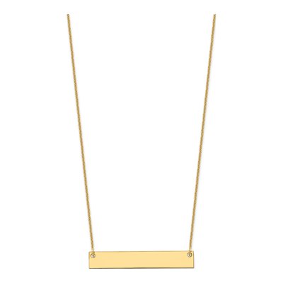 14K Yellow Gold Personalized Bar Necklace – view 2