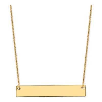 14K Yellow Gold Personalized Bar Necklace