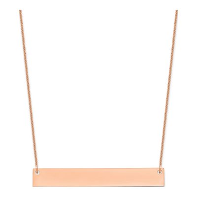 14K Rose Gold Large Bar Necklace