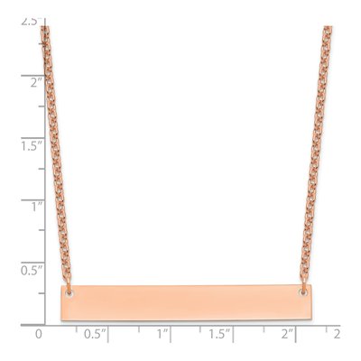 Rose Gold-Plated Sterling Silver Large Bar Necklace – view 3