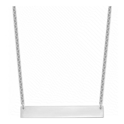 Sterling Silver Large Bar Necklace – view 3