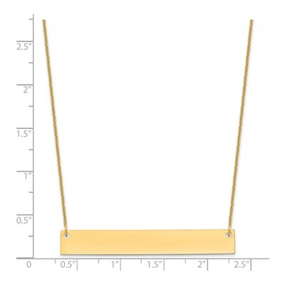 14K Yellow Gold Large Blank Bar Necklace – view 3