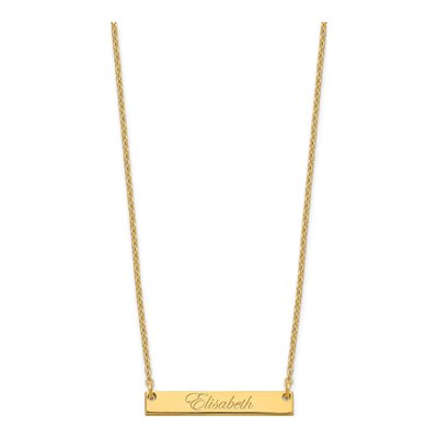 Gold-Plated Sterling Silver Personalized Script Bar Necklace – view 2