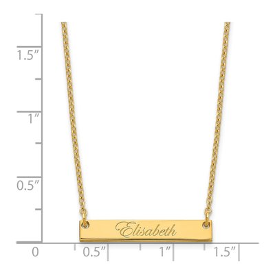 Gold-Plated Sterling Silver Personalized Script Bar Necklace – view 3