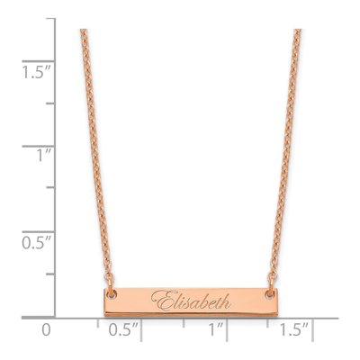 Rose Gold-Plated Sterling Silver Personalized Bar Necklace – view 2