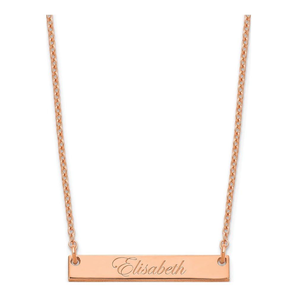 Rose Gold-Plated Sterling Silver Personalized Bar Necklace