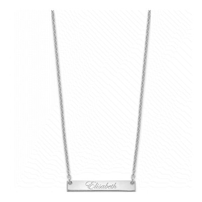 Sterling Silver Personalized Script Bar Necklace – view 2