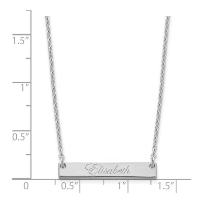 Sterling Silver Personalized Script Bar Necklace – view 3