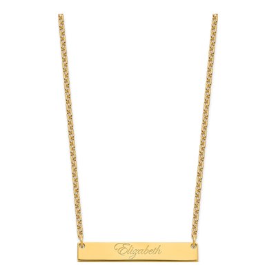 Gold-Plated Sterling Silver Personalized Script Bar Necklace – view 2