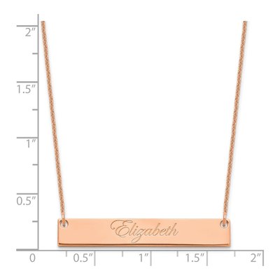 14K Rose Gold Personalized Script Bar Necklace – view 2