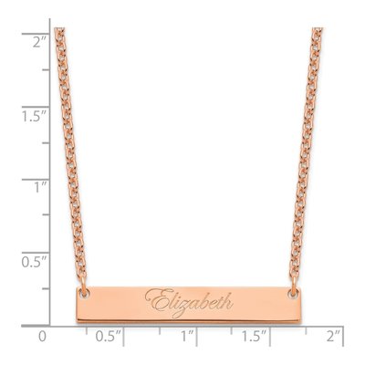 Rose Gold-Plated Sterling Silver Personalized Bar Necklace – view 2