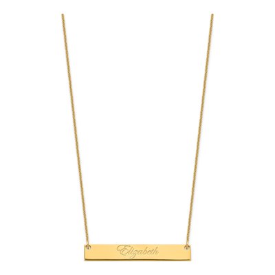 14K Yellow Gold Personalized Bar Necklace – view 2