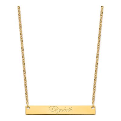 Gold-Plated Sterling Silver Personalized Script Bar Necklace – view 2