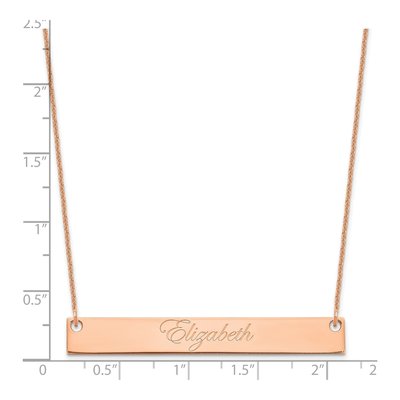 14K Rose Gold Personalized Bar Necklace – view 2