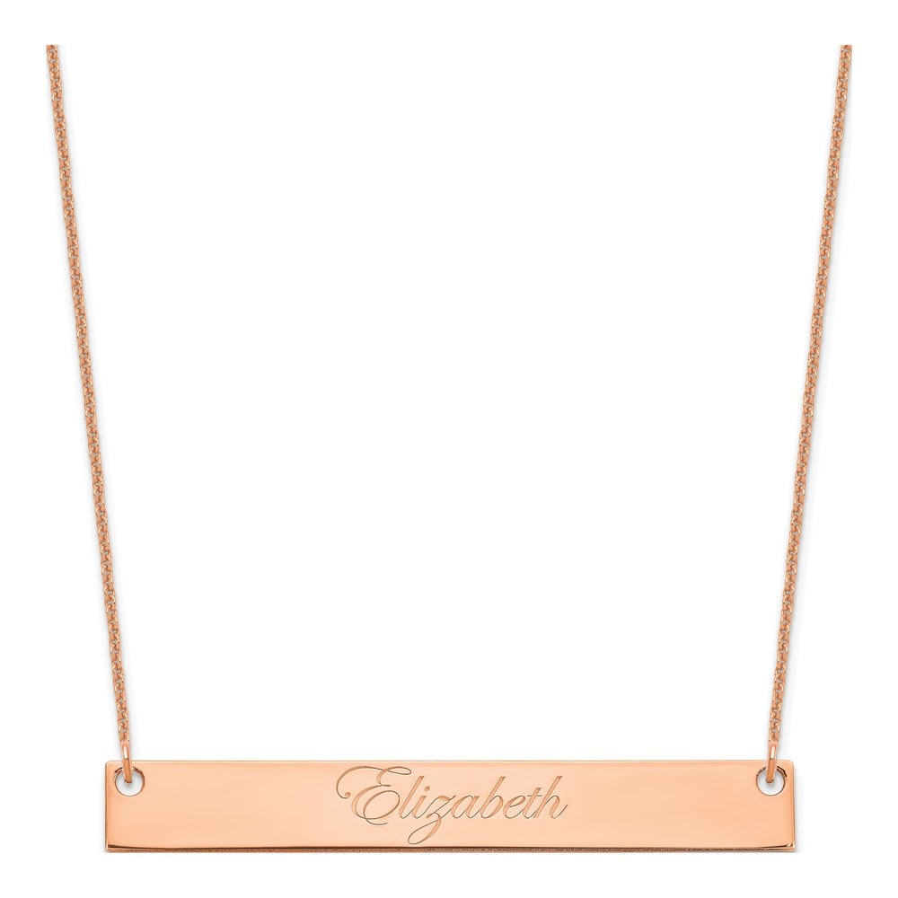 14K Rose Gold Personalized Bar Necklace