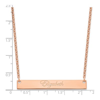 Rose Gold-Plated Sterling Silver Personalized Script Bar Necklace – view 2