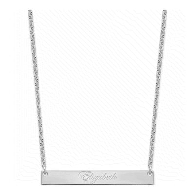Sterling Silver Personalized Large Bar Necklace – view 2