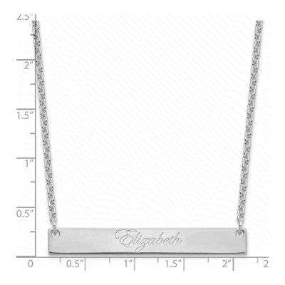 Sterling Silver Personalized Large Bar Necklace – view 3
