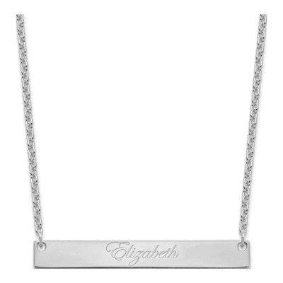 Sterling Silver Personalized Large Bar Necklace