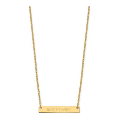 Gold-Plated Sterling Silver Personalized Bar Name Necklace – view 2