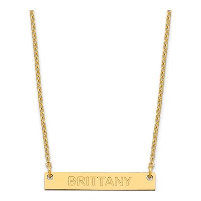 Gold-Plated Sterling Silver Personalized Bar Name Necklace