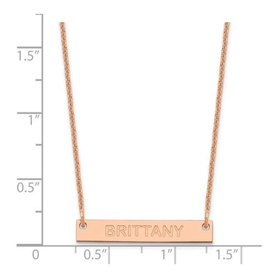 14K Rose Gold Personalized Bar Necklace – view 2