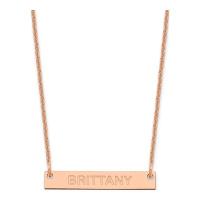14K Rose Gold Personalized Bar Necklace