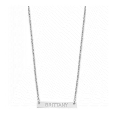 Sterling Silver Personalized Bar Name Necklace – view 2