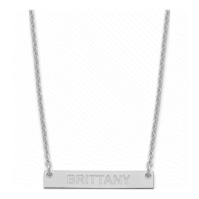 Sterling Silver Personalized Bar Name Necklace