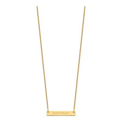 14K Yellow Gold Personalized Bar Necklace – view 2