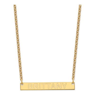 Gold-Plated Sterling Silver Personalized Bar Name Necklace – view 2