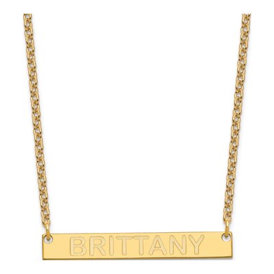 Gold-Plated Sterling Silver Personalized Bar Name Necklace