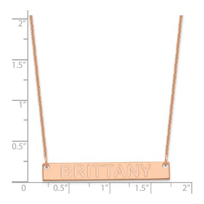 14K Rose Gold Personalized Bar Necklace – view 2