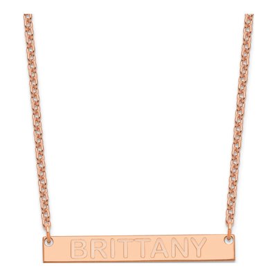 Rose Gold-Plated Sterling Silver Personalized Bar Name Necklace