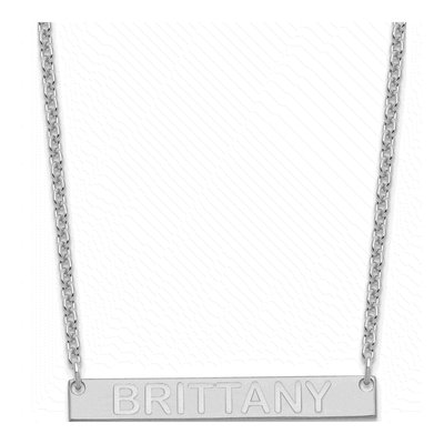 Sterling Silver Personalized Bar Name Necklace